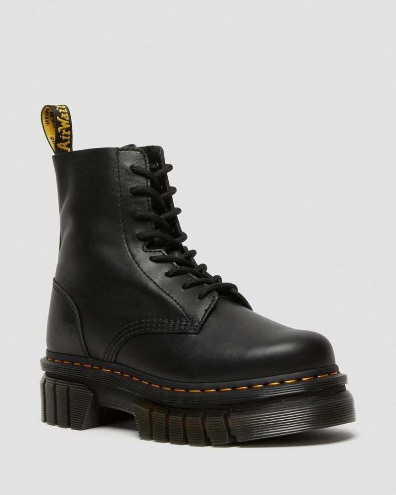 Black Dr Martens Audrick Nappa Leather Platform Ankle Boots (Nappa Lux) Platforms Boots | KD85-F0IG