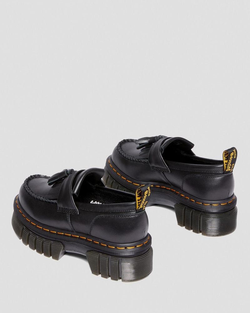 Black Dr Martens Audrick Nappa Lux Platform Loafers (Nappa Lux) Platforms | CG39-G6TA