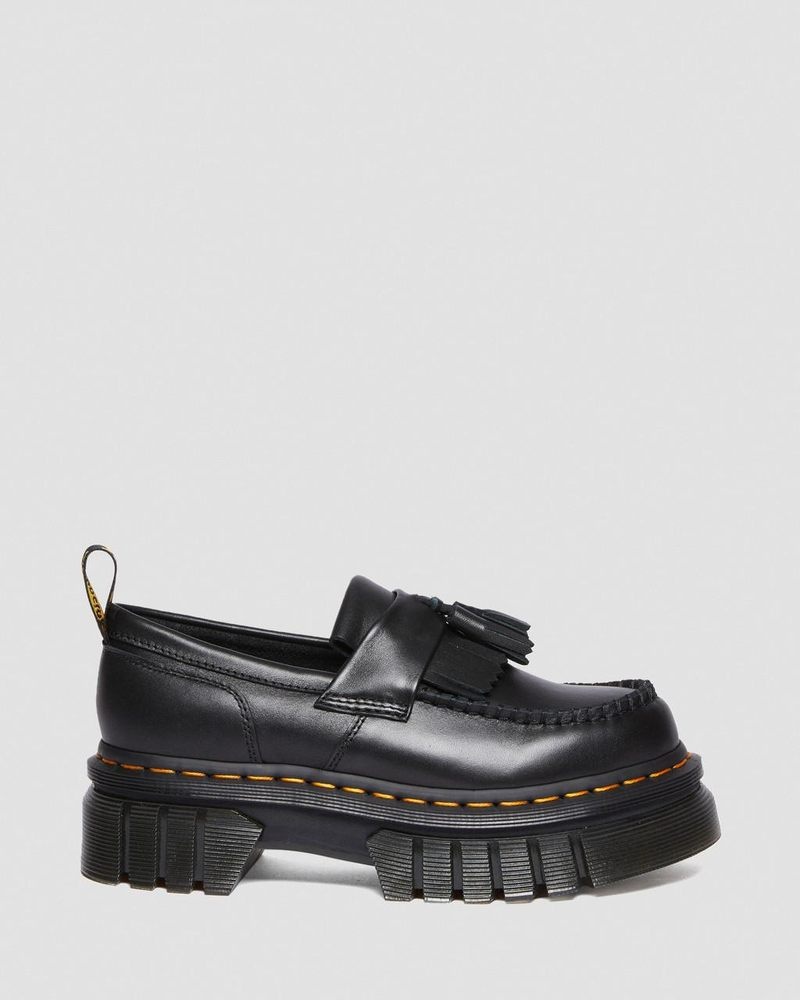 Black Dr Martens Audrick Nappa Lux Platform Loafers (Nappa Lux) Platforms | CG39-G6TA