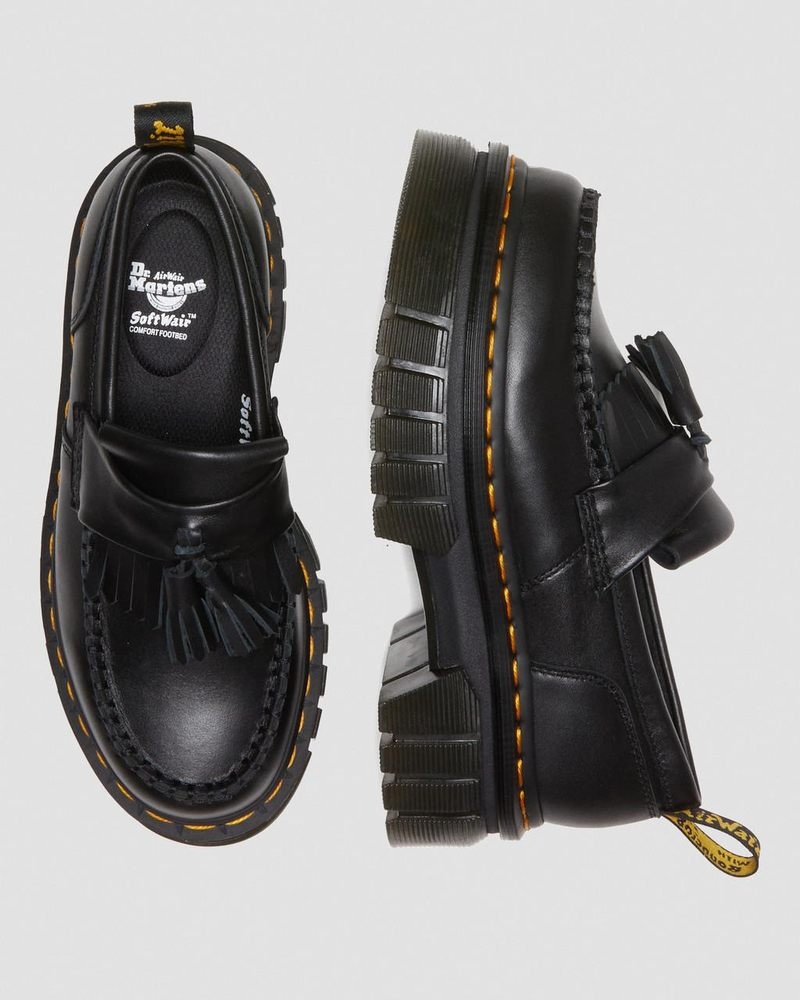 Black Dr Martens Audrick Nappa Lux Platform Loafers (Nappa Lux) Platforms | CG39-G6TA