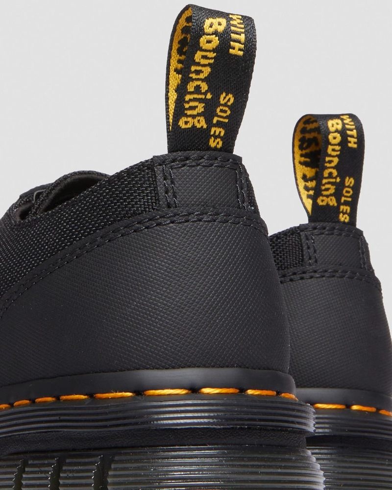 Black Dr Martens Audrick Poly & Leather Platform Shoes (Ajax+Extra Tough 50/50) Platforms | FK03-E9HE