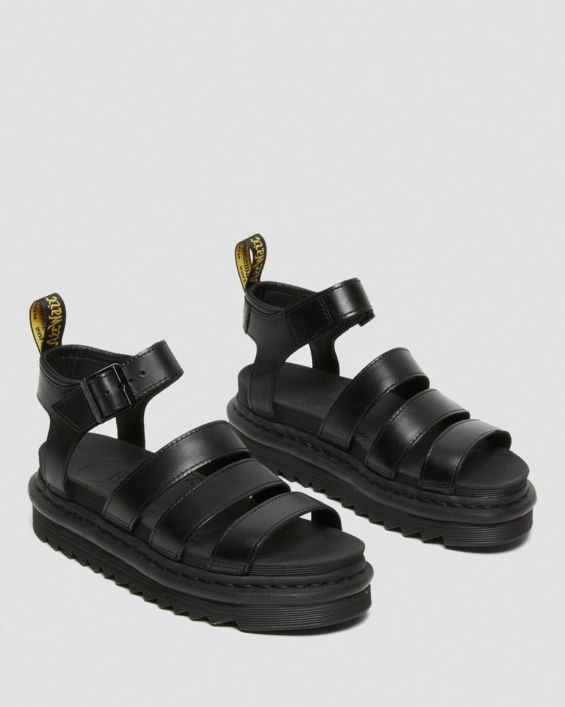 Black Dr Martens Blaire - Brando Leather Strap Sandals (Brando) Sandals | MC28-R6FF