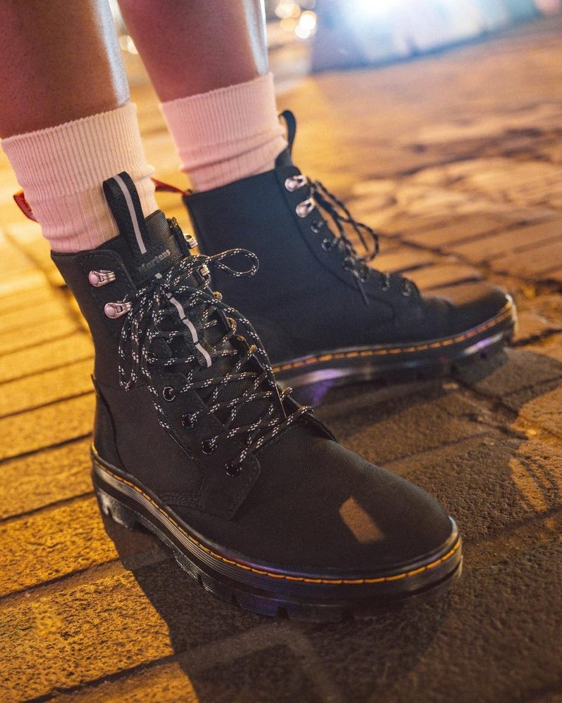 Black Dr Martens Combs II Herschel Casual Boots (Slippery Wp+Cordura Ballistic Nylon) Boots | LY20-Z4XA