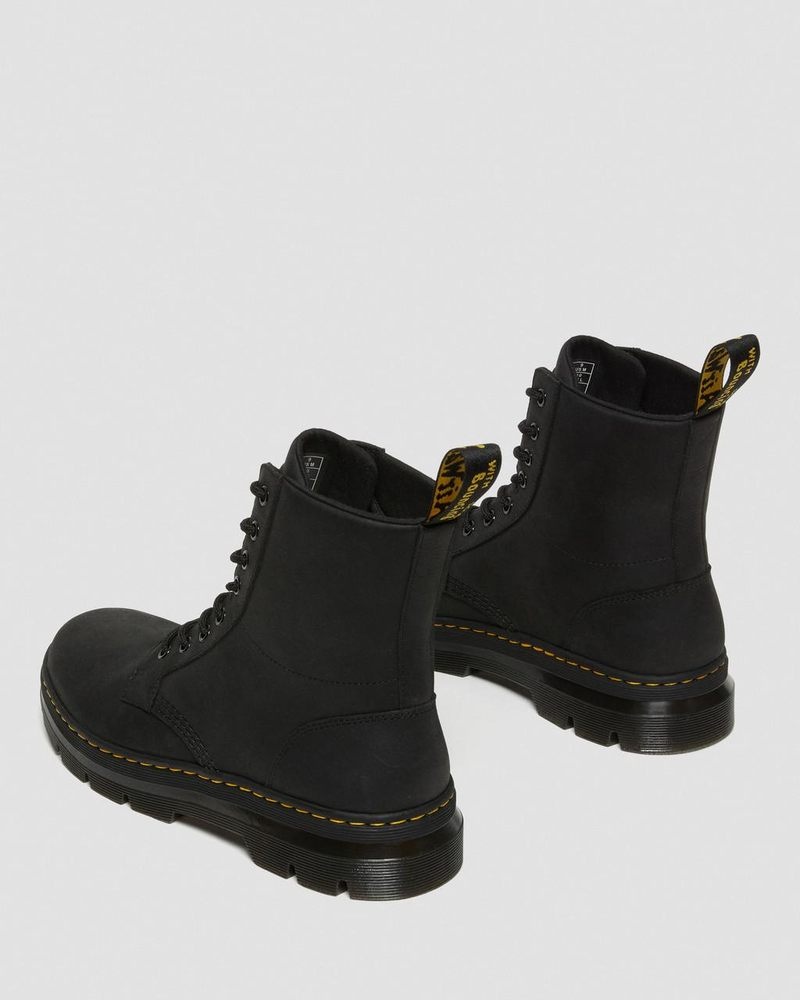 Black Dr Martens Combs Leather Casual Boots (Wyoming) Boots | YT90-O4TZ