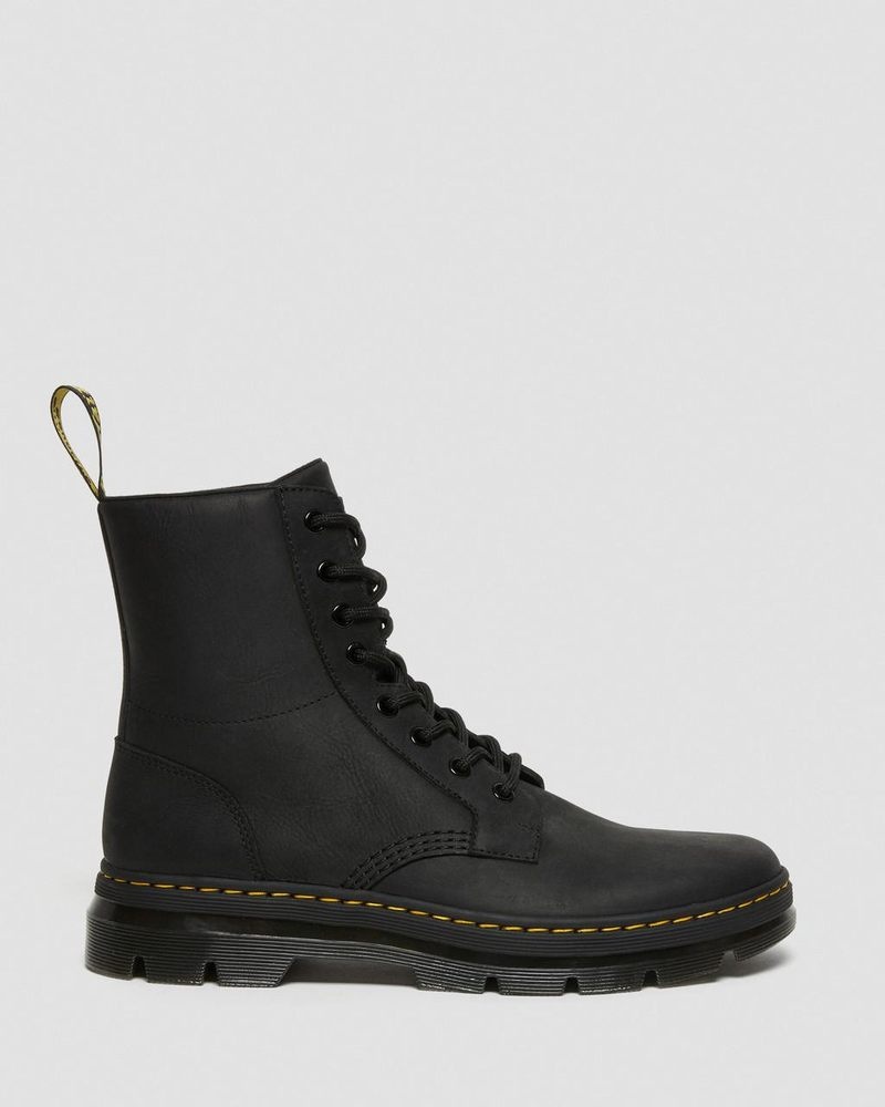 Black Dr Martens Combs Leather Casual Boots (Wyoming) Boots | YT90-O4TZ