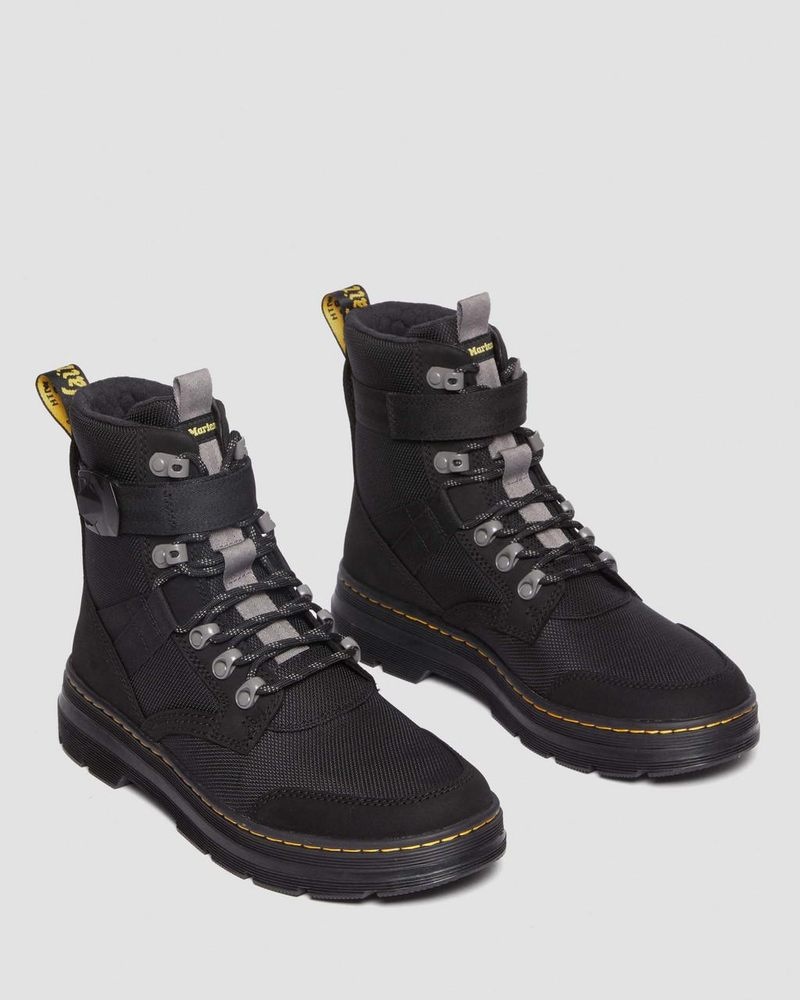 Black Dr Martens Combs Tech II Fleece-Lined Casual Boots (Buffbuck Two Tone Nylon) Boots | KV48-U6DA