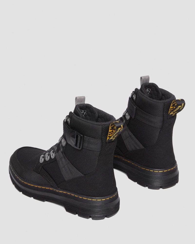 Black Dr Martens Combs Tech II Fleece-Lined Casual Boots (Buffbuck Two Tone Nylon) Boots | KV48-U6DA