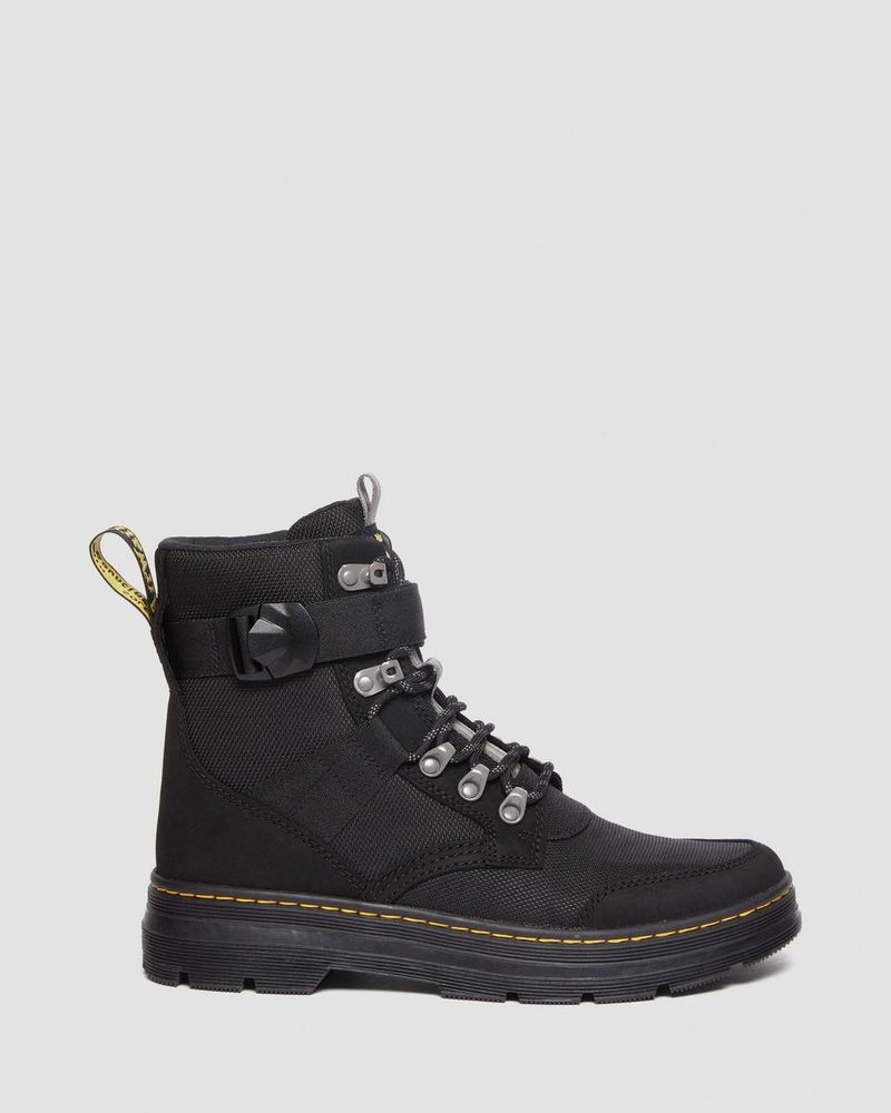 Black Dr Martens Combs Tech II Fleece-Lined Casual Boots (Buffbuck Two Tone Nylon) Boots | KV48-U6DA