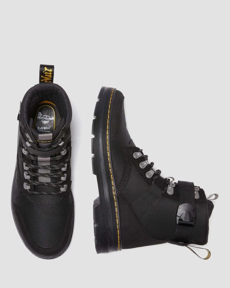 Black Dr Martens Combs Tech II Fleece-Lined Casual Boots (Buffbuck Two Tone Nylon) Boots | KV48-U6DA