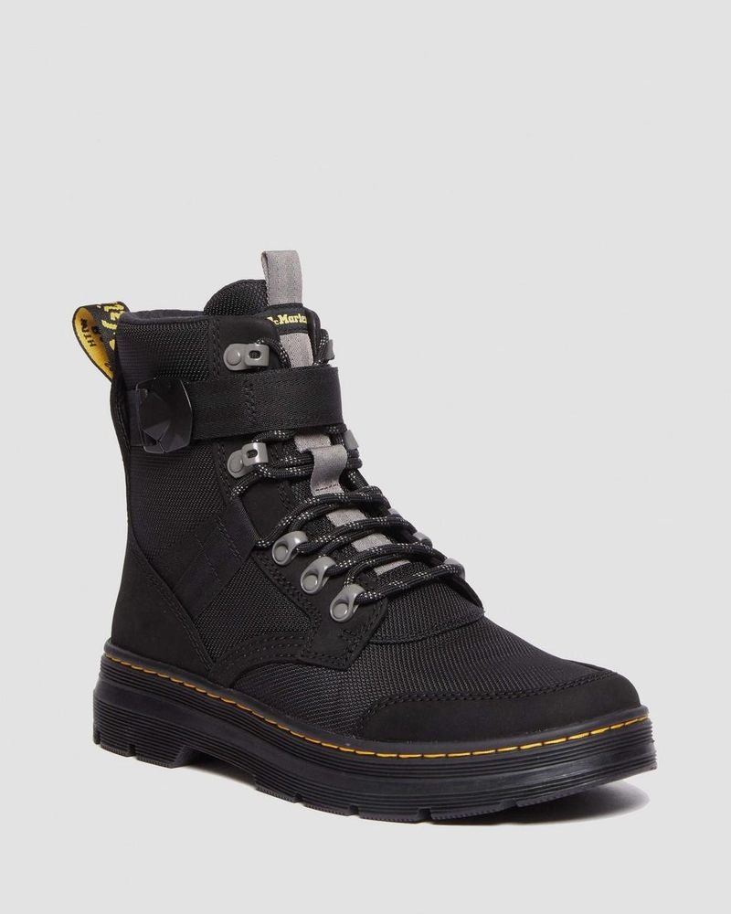 Black Dr Martens Combs Tech II Fleece-Lined Casual Boots (Buffbuck Two Tone Nylon) Boots | KV48-U6DA