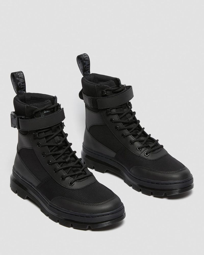 Black Dr Martens Combs Tech Poly Casual Boots (Element Poly Rip Stop) Boots | RQ14-P1MM