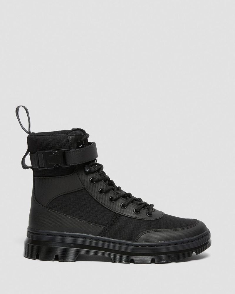 Black Dr Martens Combs Tech Poly Casual Boots (Element Poly Rip Stop) Boots | RQ14-P1MM