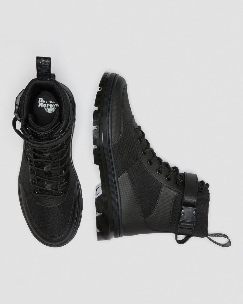 Black Dr Martens Combs Tech Poly Casual Boots (Element Poly Rip Stop) Boots | RQ14-P1MM