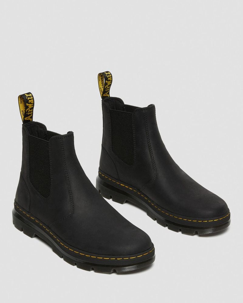 Black Dr Martens Embury Leather Casual Chelsea Boots (Wyoming) Boots | KD22-K0SG