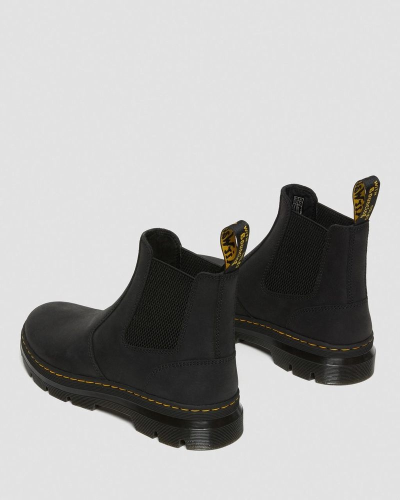 Black Dr Martens Embury Leather Casual Chelsea Boots (Wyoming) Boots | KD22-K0SG