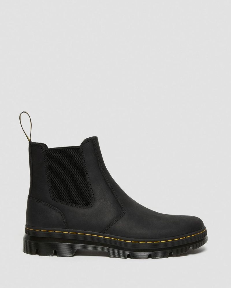 Black Dr Martens Embury Leather Casual Chelsea Boots (Wyoming) Boots | KD22-K0SG