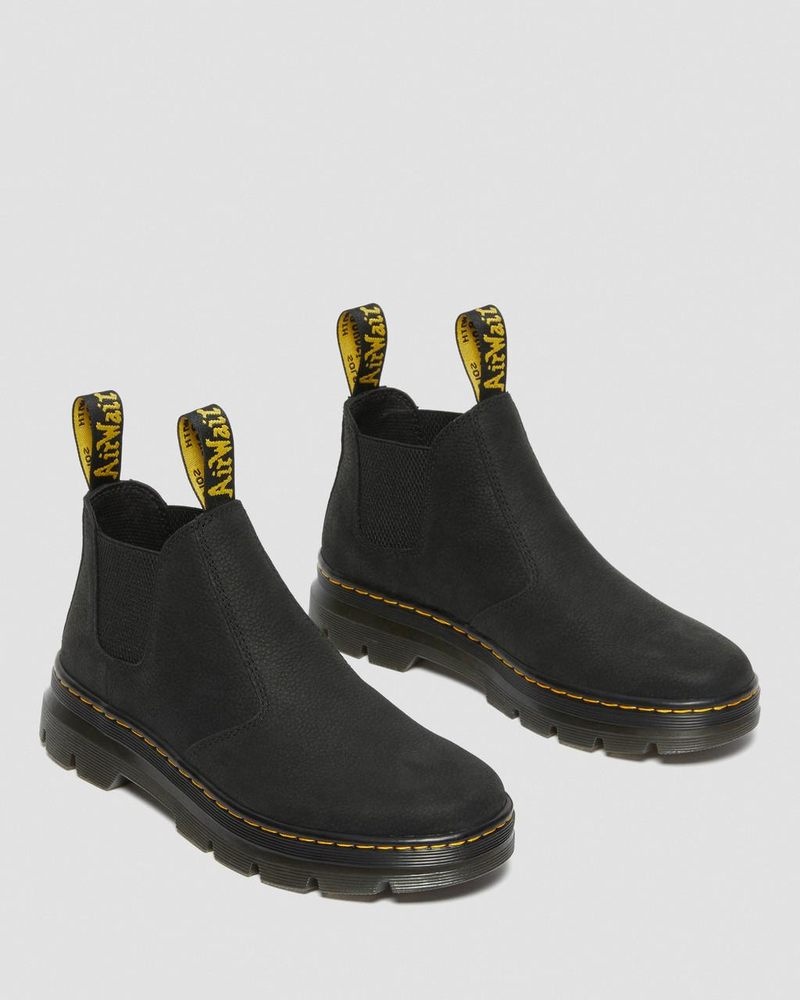 Black Dr Martens Hardie II Leather Chelsea Work Boots (Pit Quarter) Boots | LQ20-Y1GR