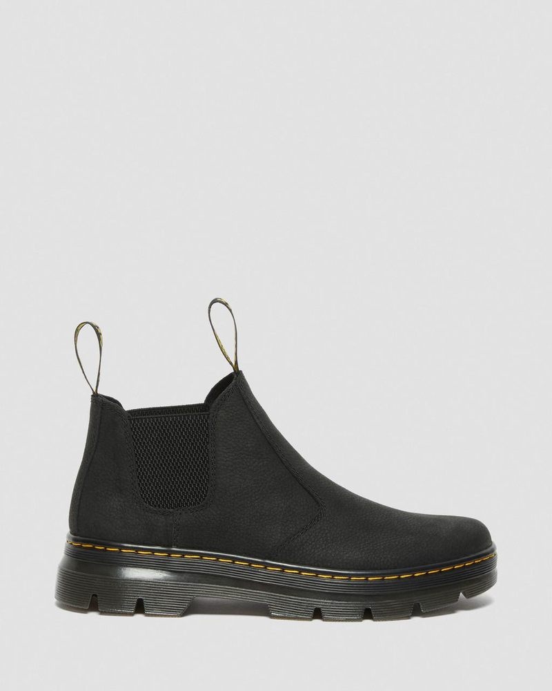 Black Dr Martens Hardie II Leather Chelsea Work Boots (Pit Quarter) Boots | LQ20-Y1GR