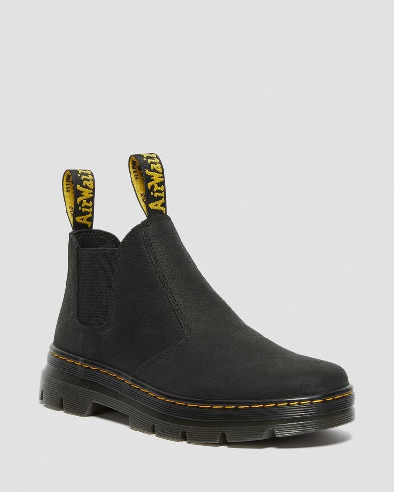 Black Dr Martens Hardie II Leather Chelsea Work Boots (Pit Quarter) Boots | LQ20-Y1GR