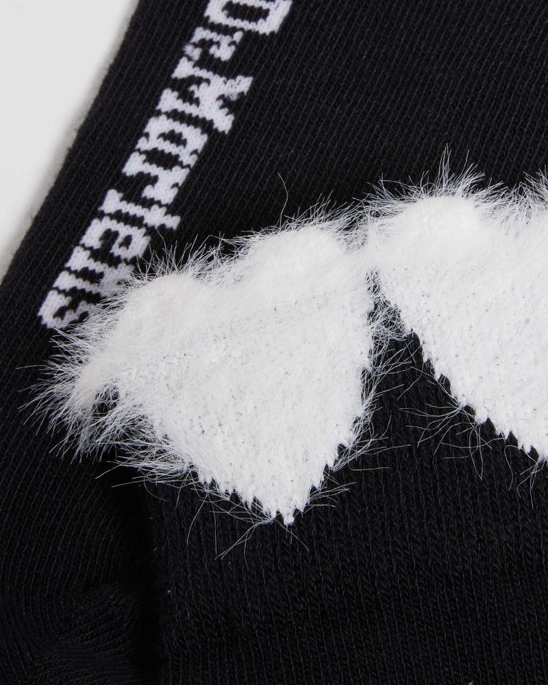 Black Dr Martens Heart Detail Cotton Blend Socks (Organic Cotton Blend) Socks | DO27-C0QQ