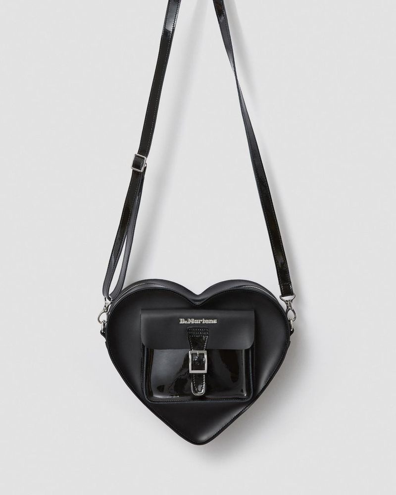 Black Dr Martens Heart Shaped Leather Backpack (Kiev) Bags & Backpacks | WZ31-V0TO