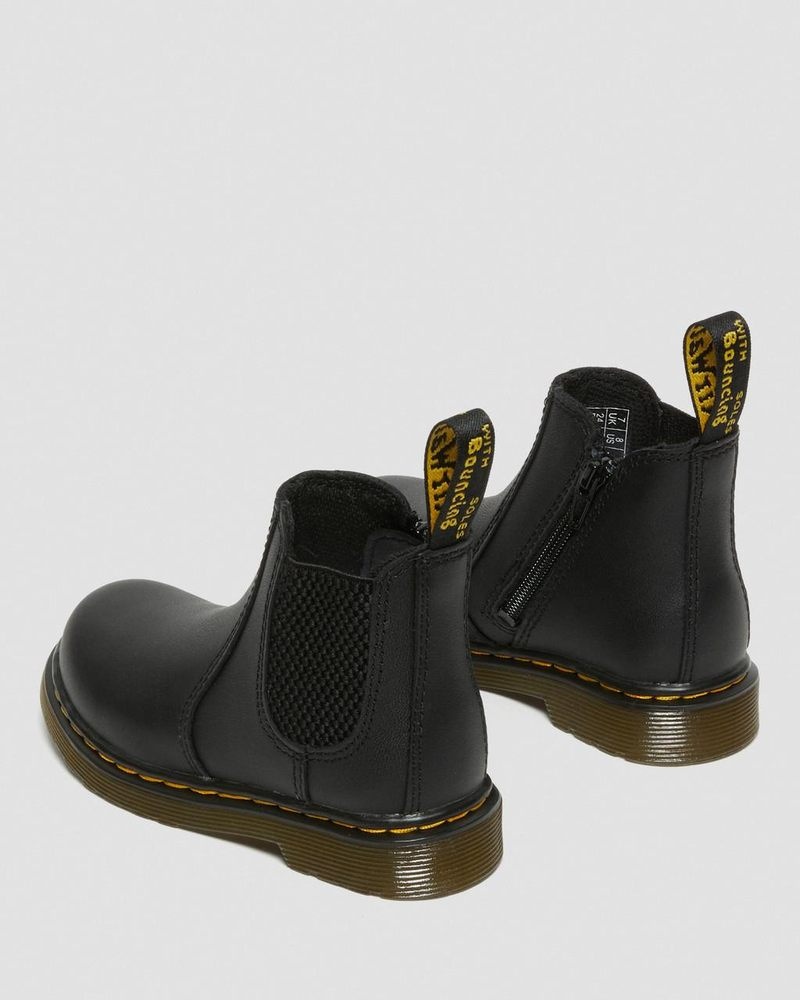 Black Dr Martens Infant/Toddler 2976 Softy T Leather Chelsea Boots (Softy T) Boots | KF49-U2GP