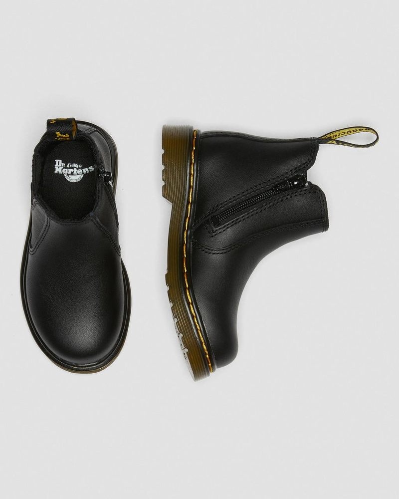 Black Dr Martens Infant/Toddler 2976 Softy T Leather Chelsea Boots (Softy T) Boots | KF49-U2GP