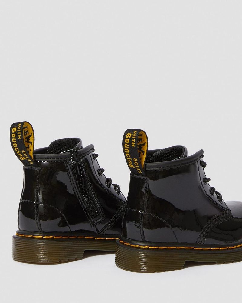 Black Dr Martens Infant 1460 Patent Leather Lace Up Boots (Patent Leather) Boots | PL26-F2OM