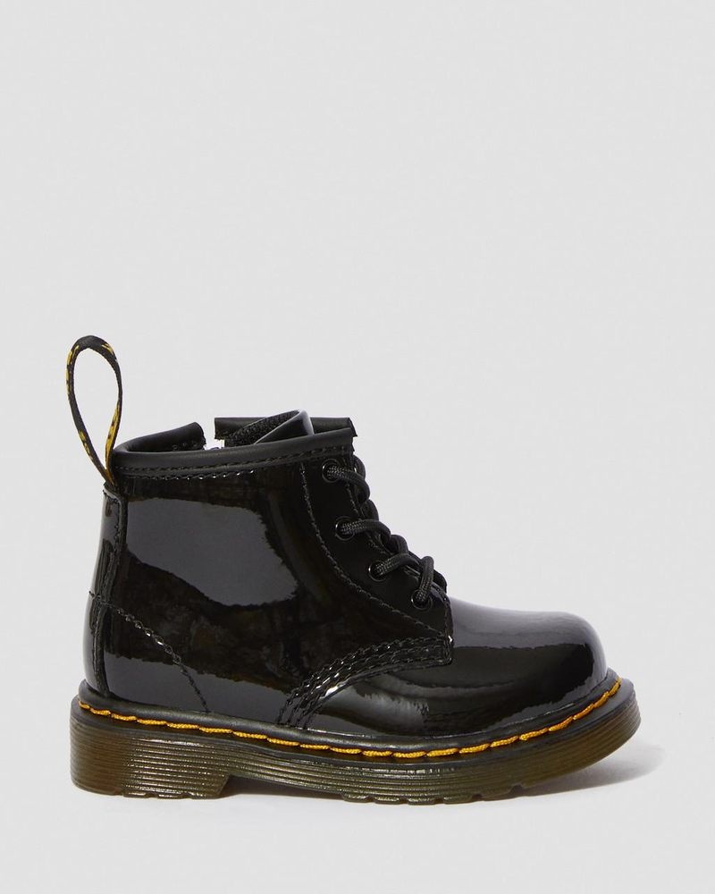 Black Dr Martens Infant 1460 Patent Leather Lace Up Boots (Patent Leather) Boots | PL26-F2OM