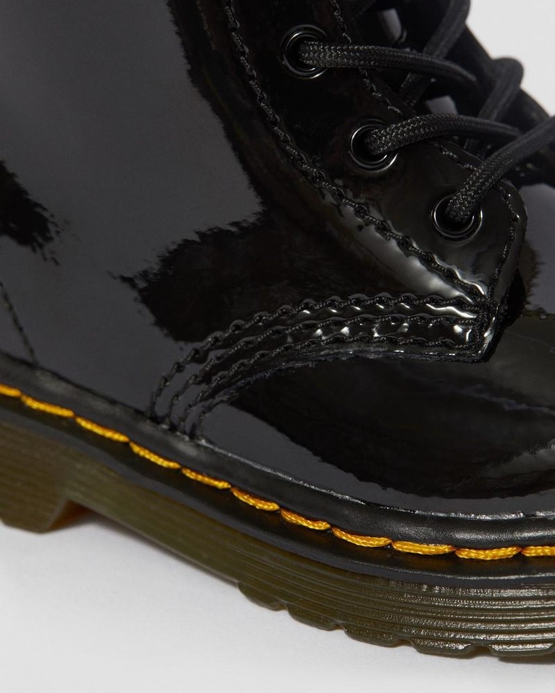 Black Dr Martens Infant 1460 Patent Leather Lace Up Boots (Patent Leather) Boots | PL26-F2OM