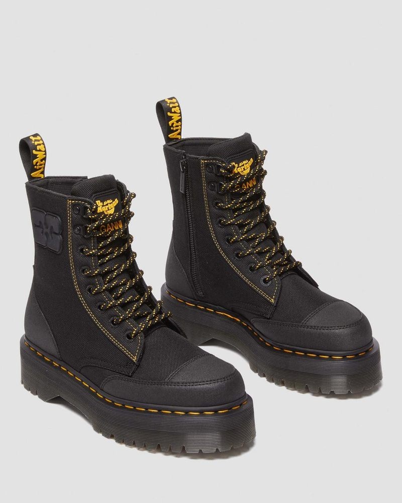 Black Dr Martens Jadon Boot Ganni Extra Tough Platforms Boots | OK20-S3QA