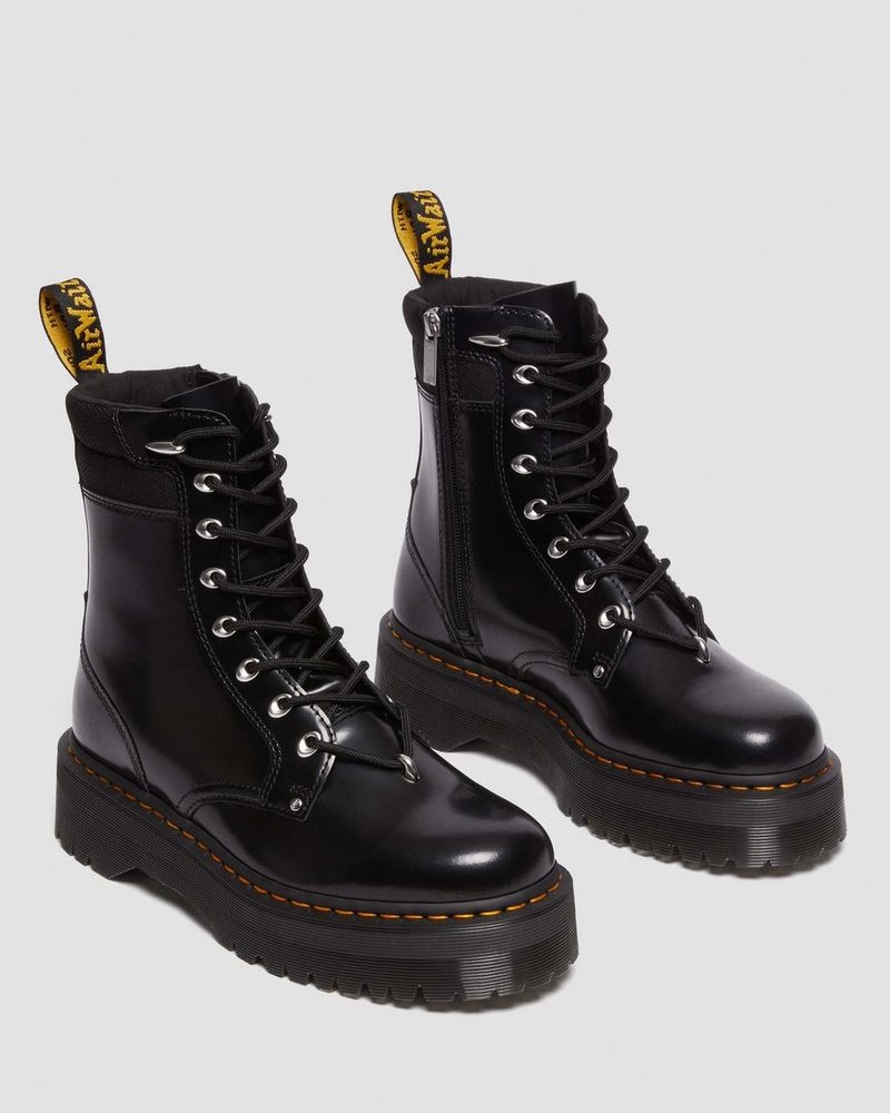 Black Dr Martens Jadon II Boot Hardware Buttero Leather Platforms (Buttero) Platforms Boots | YP26-F1BA