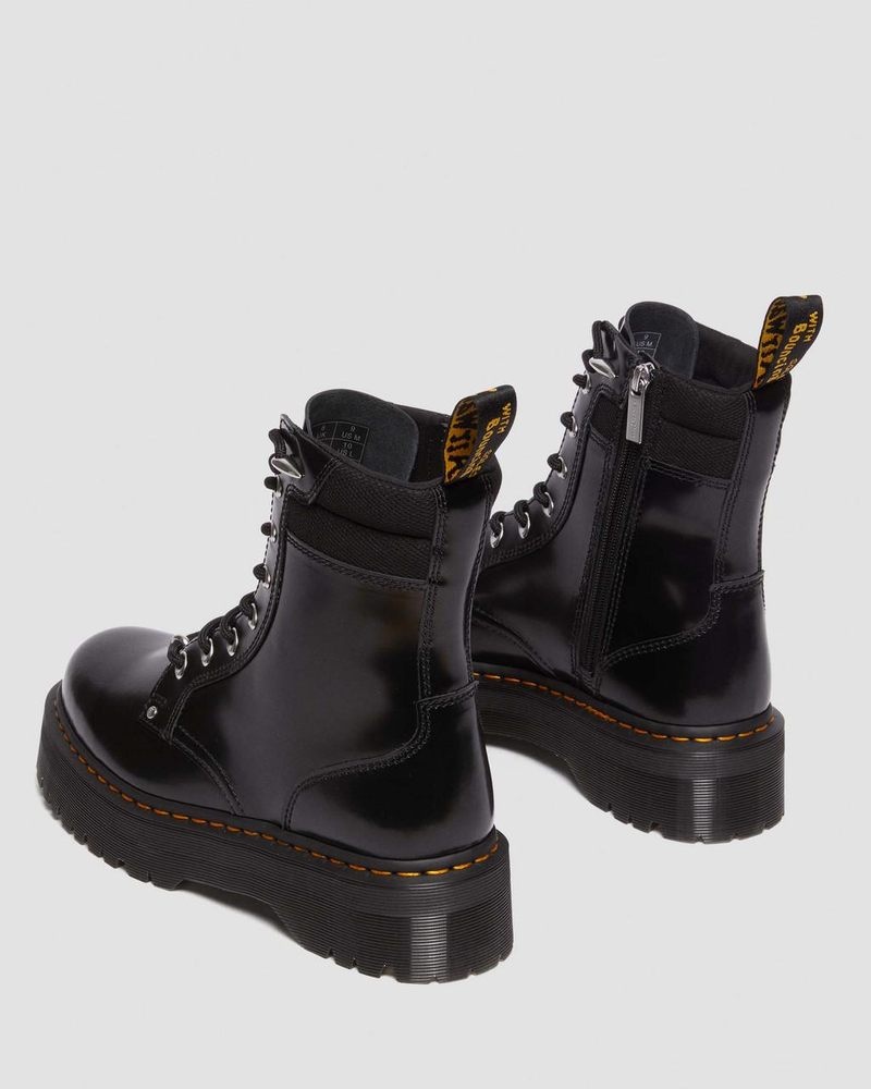 Black Dr Martens Jadon II Boot Hardware Buttero Leather Platforms (Buttero) Platforms Boots | YP26-F1BA