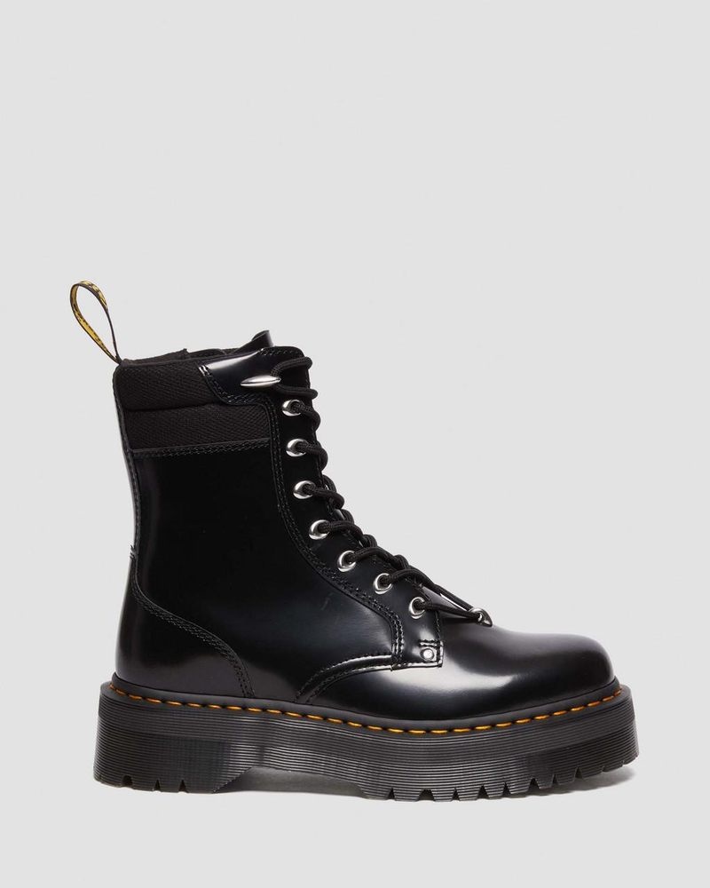 Black Dr Martens Jadon II Boot Hardware Buttero Leather Platforms (Buttero) Platforms Boots | YP26-F1BA