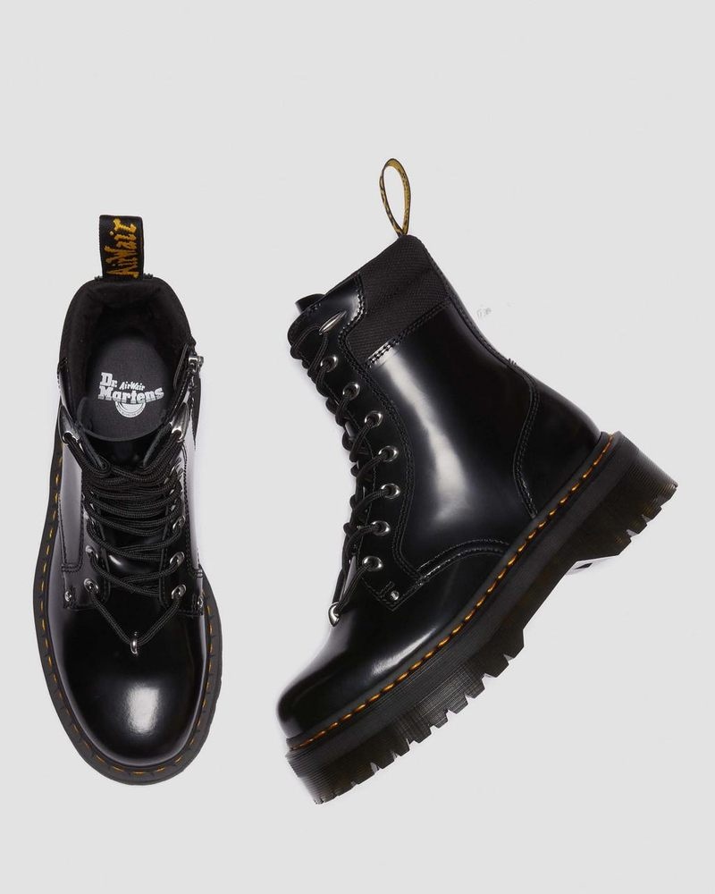 Black Dr Martens Jadon II Boot Hardware Buttero Leather Platforms (Buttero) Platforms Boots | YP26-F1BA