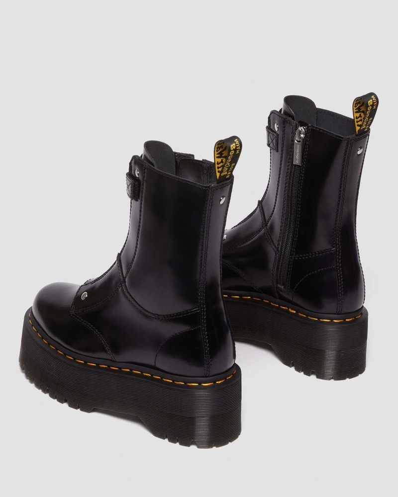 Black Dr Martens Jetta Hi Max Leather Platform Boots (Buttero) Platforms Boots | ID26-Q8NA