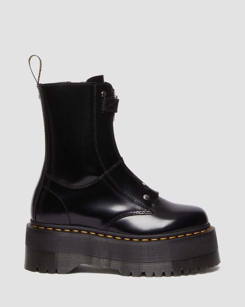 Black Dr Martens Jetta Hi Max Leather Platform Boots (Buttero) Platforms Boots | ID26-Q8NA