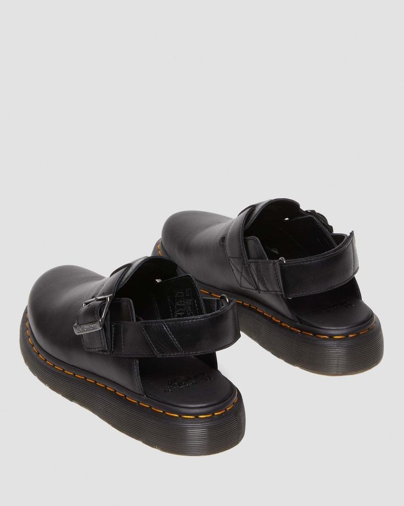 Black Dr Martens Jorge II Brando Leather Slingback Mules (Brando) Sandals | JM22-H4RH