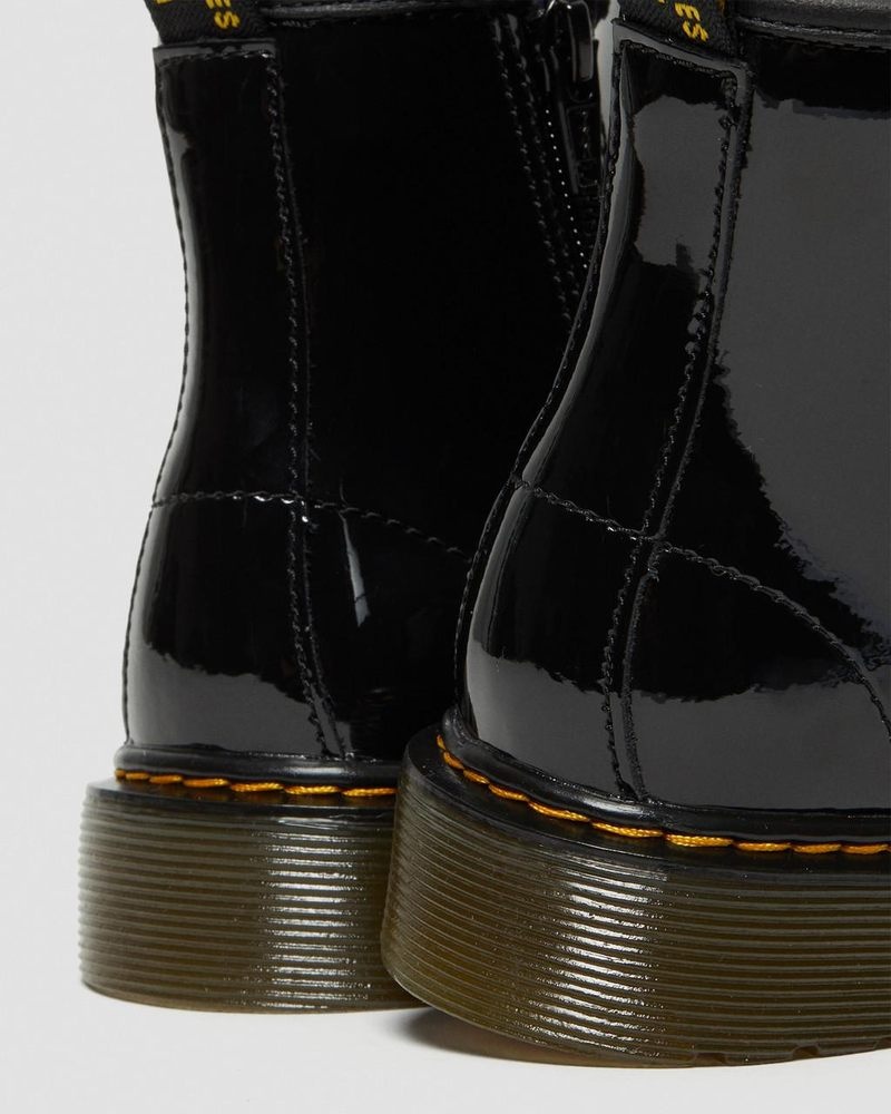 Black Dr Martens Junior 1460 Patent Leather Lace Up Boots (Patent Leather) Boots | JF96-U8CF