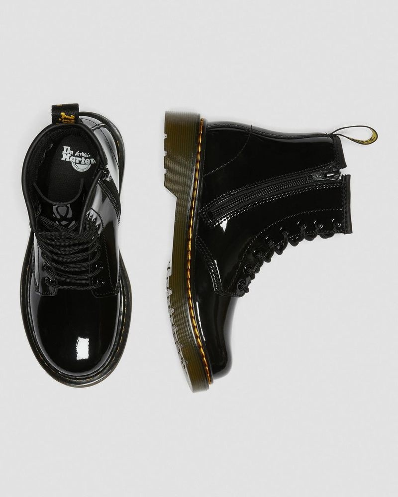 Black Dr Martens Junior 1460 Patent Leather Lace Up Boots (Patent Leather) Boots | JF96-U8CF