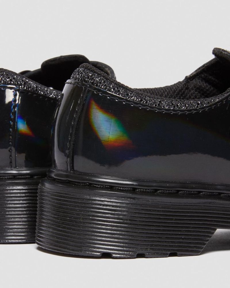 Black Dr Martens Junior 8065 Rainbow Patent Leather Mary Jane Shoes (Rainbow Patent) Shoes | FN00-B8PE