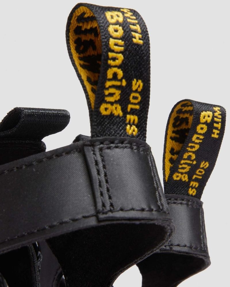 Black Dr Martens Junior Callan Casual Sandals (Extra Tough 50/50+Rubbery) Sandals | GT17-H9GY