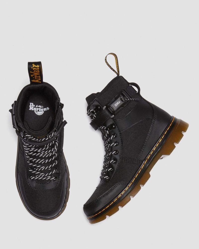 Black Dr Martens Junior Combs Tech Extra Tough Poly Casual Boots (Extra Tough 50/50+Rubbery) Boots | WL06-F7MF