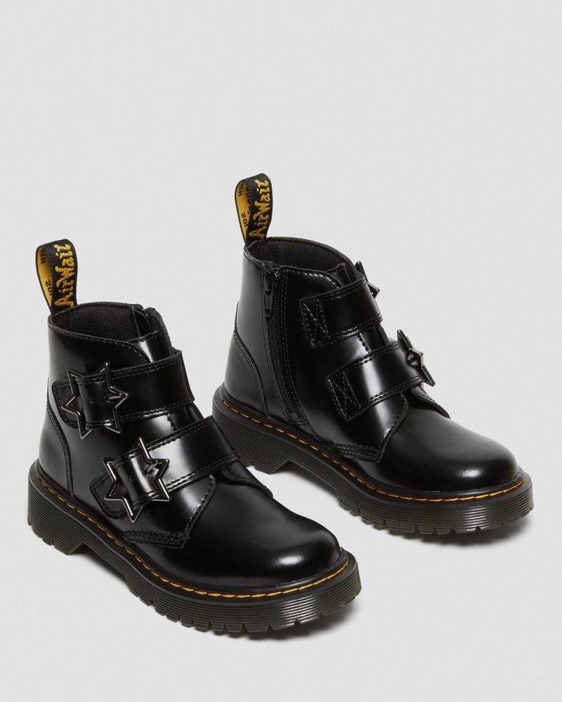 Black Dr Martens Junior Devon Bex Leather Ankle Boots (Lissome) Boots | UI20-S8DE