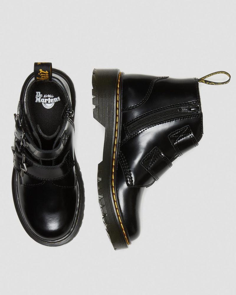 Black Dr Martens Junior Devon Bex Leather Ankle Boots (Lissome) Boots | UI20-S8DE