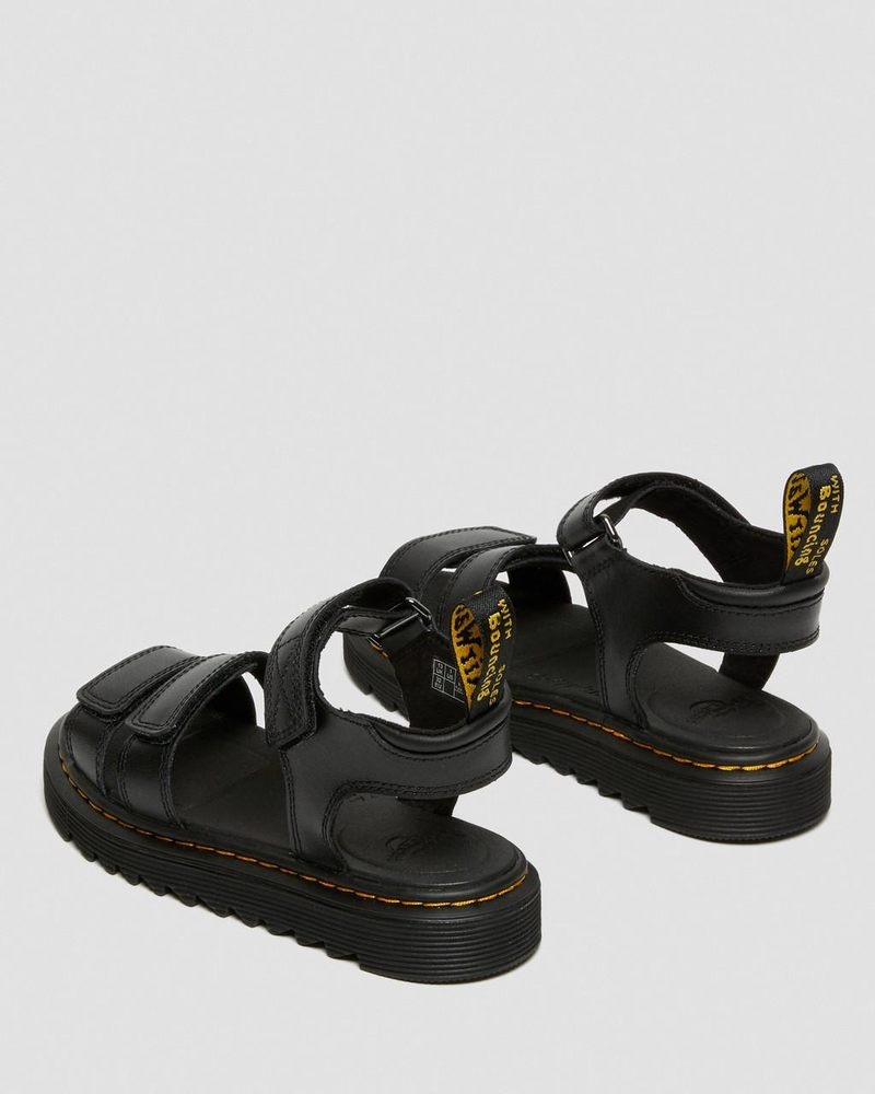 Black Dr Martens Junior Klaire Leather Strap Sandals (T Lamper) Sandals | XL00-M8ET