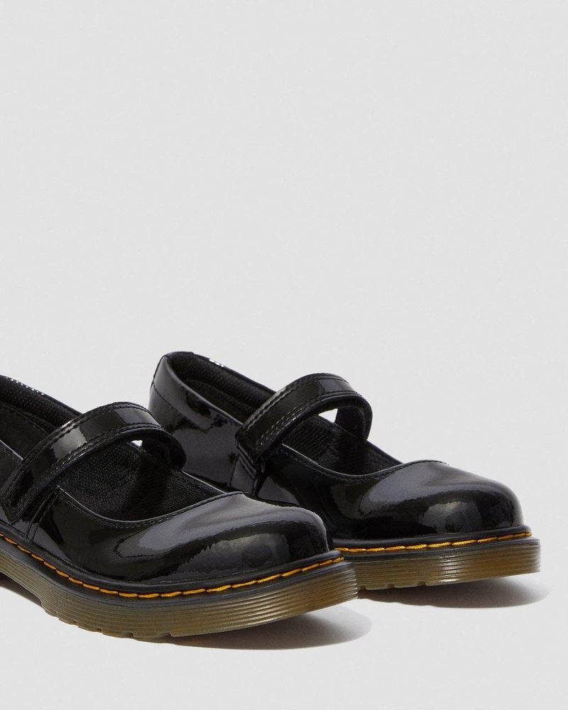 Black Dr Martens Junior Maccy Patent Leather Mary Jane Shoes (Patent Leather) Shoes | AX86-M6RJ