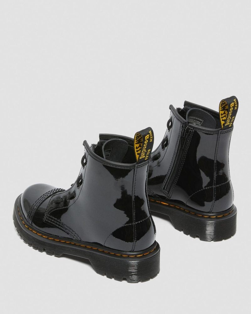 Black Dr Martens Junior Sinclair Bex Patent Leather Boots (Patent Leather) Boots | AW71-Z6TO