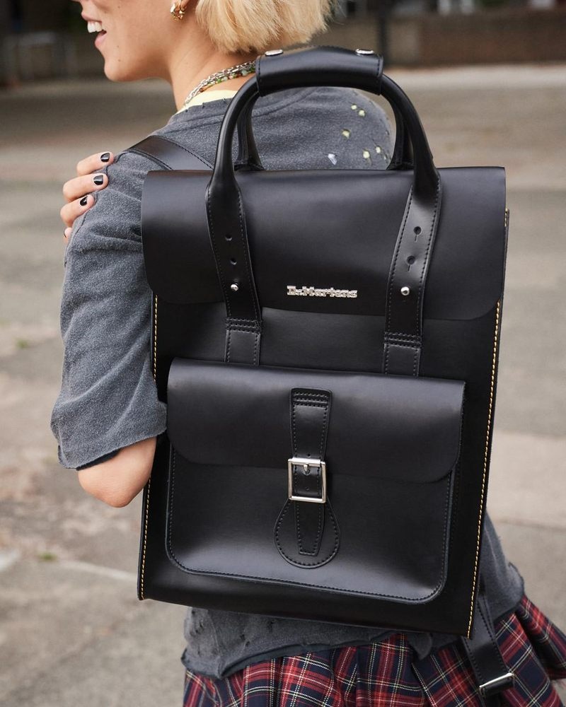 Black Dr Martens Kiev Leather Backpack (Kiev & Smooth) Bags & Backpacks | TD51-I4MC