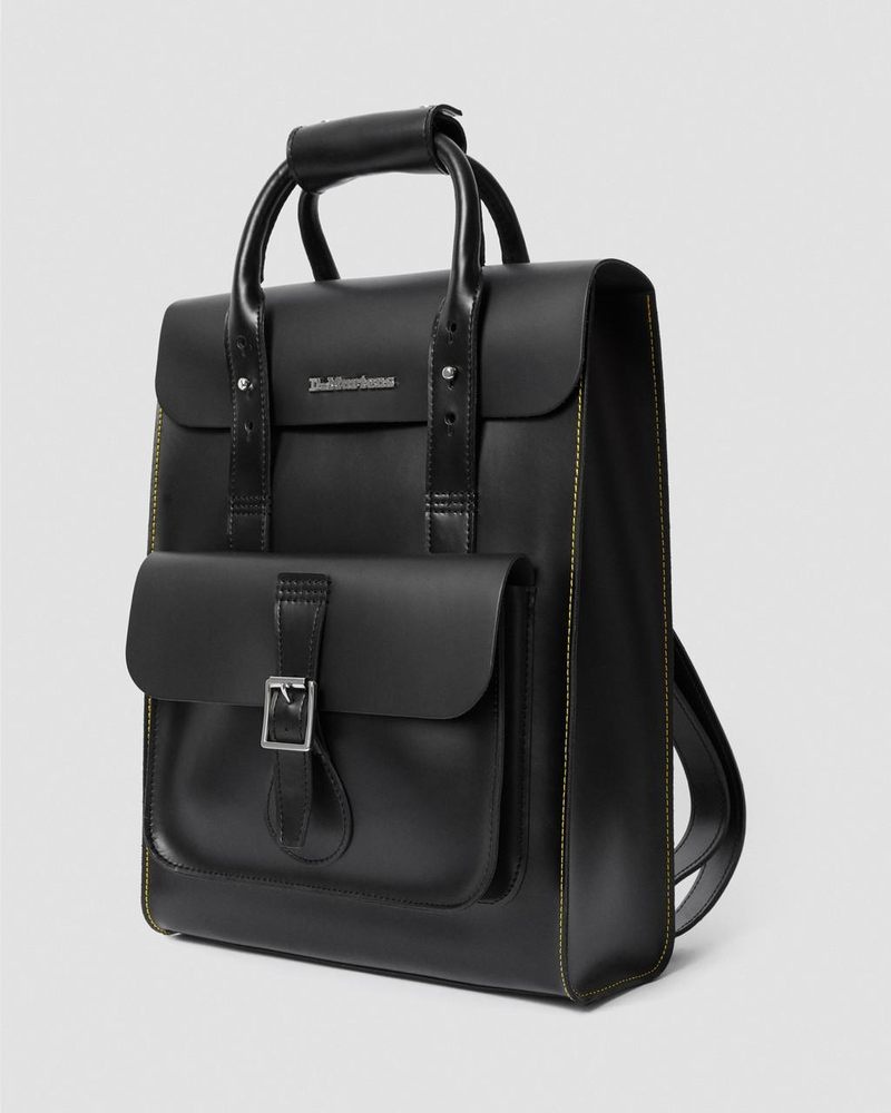 Black Dr Martens Kiev Leather Backpack (Kiev & Smooth) Bags & Backpacks | TD51-I4MC